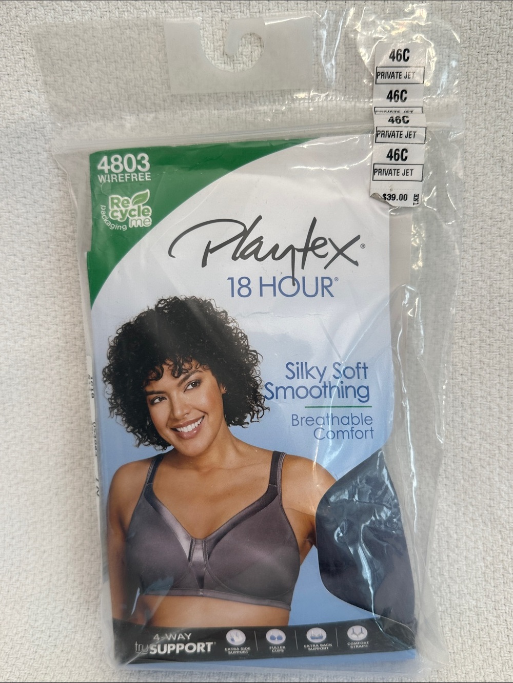 Playtex 18 Hour Silky Soft Smoothing Bra - Private Jet Gray